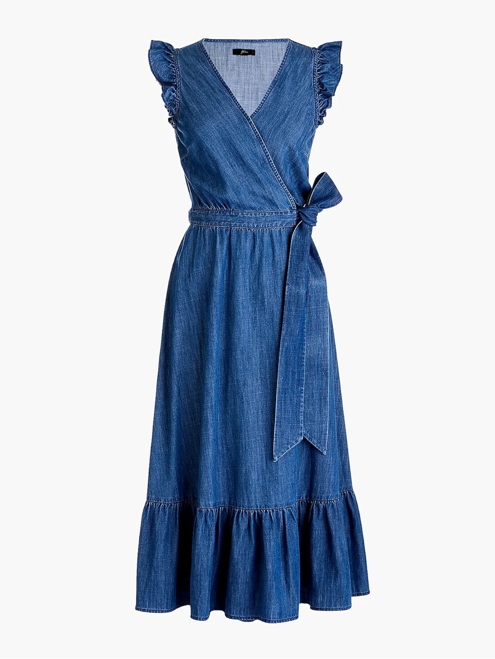 J. Crew Midi wrap dress in Denim chambray Size XS - Picture 2 of 4